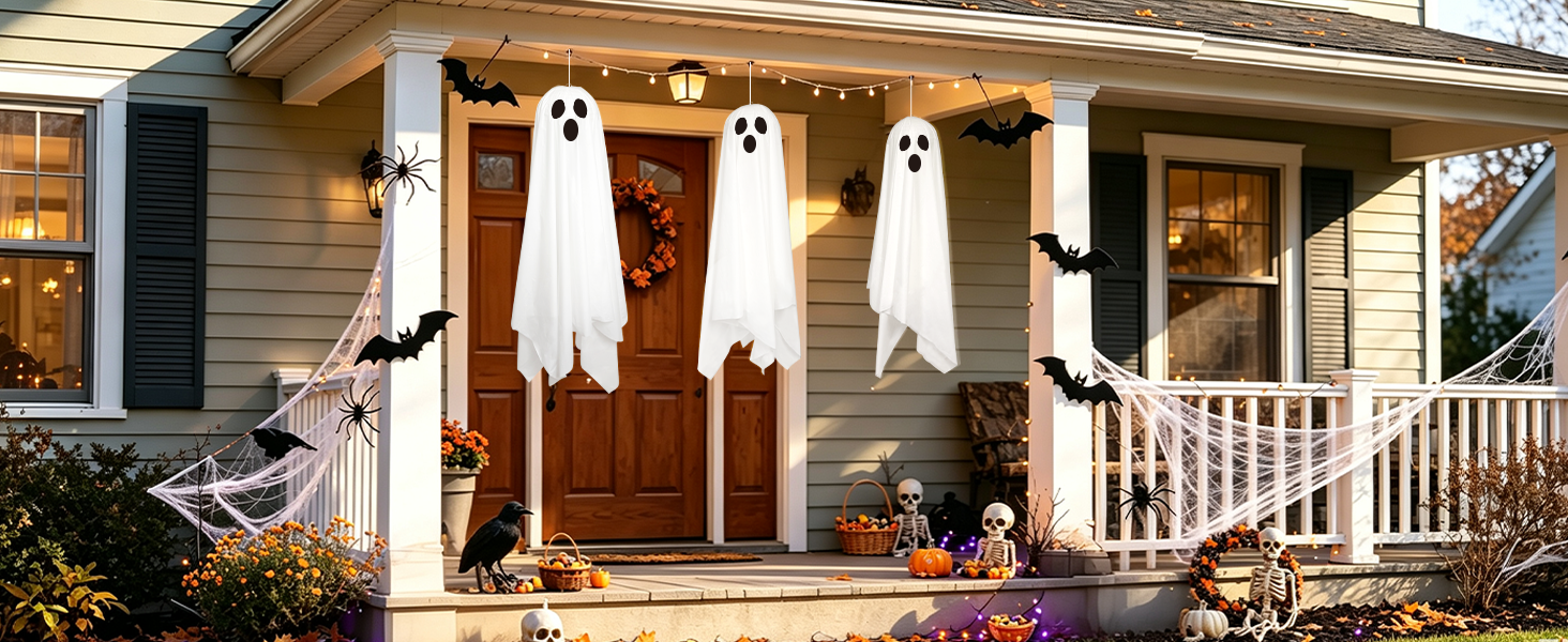 hanging ghosts hanging ghosts halloween decor light up ghost halloween ghost