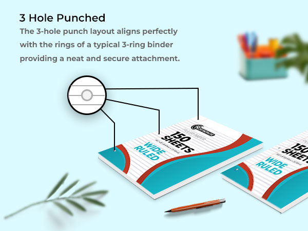strong lined white writing premium thick papel de argolla pkg wide ruled loose leaf 3 ring binder