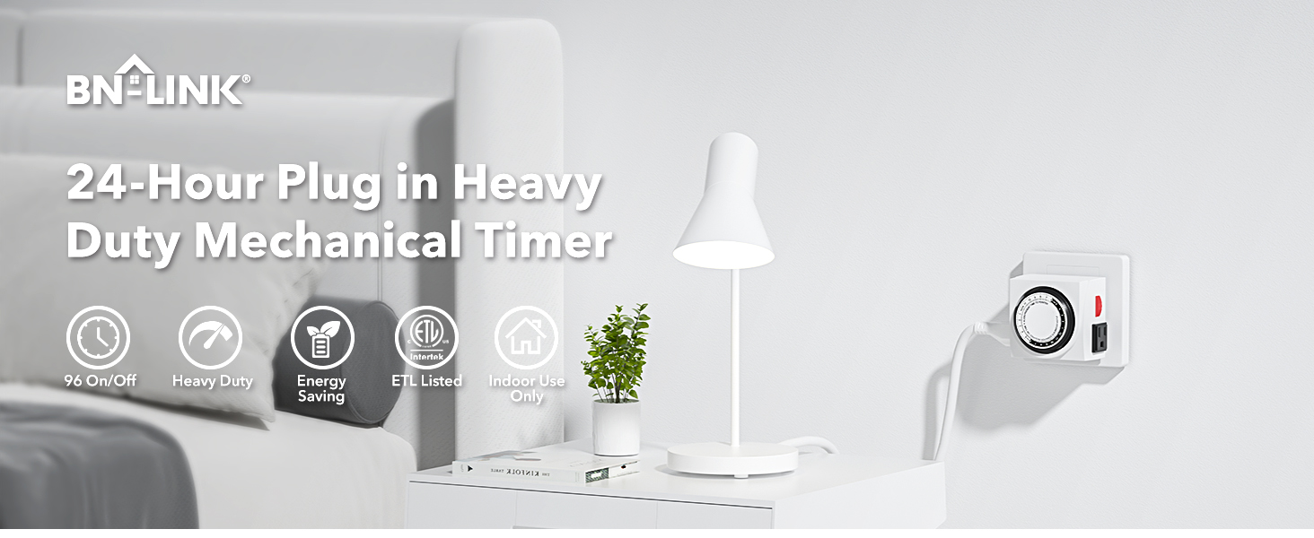 24-Hour Plug-in Heavy Duty Mechanical Timer Grounded