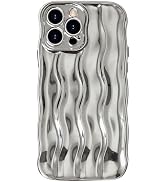 Anuck for iPhone 14 Pro Case Wavy Edge Water Ripple Pattern Design, Cute Wave Curly Frame Shape S...