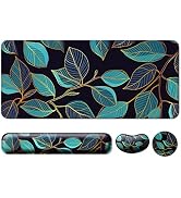 Keyboard Wrist Rest + Mouse Pad with Wrist Support + Desk Mat + Coaster 4 in 1 Set, XXL Large Gam...