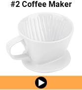 Segarty #2 Pour Over Coffee Maker, One Single Cup White Ceramic Coffee Dripper, 1 Set Size No.2 R...
