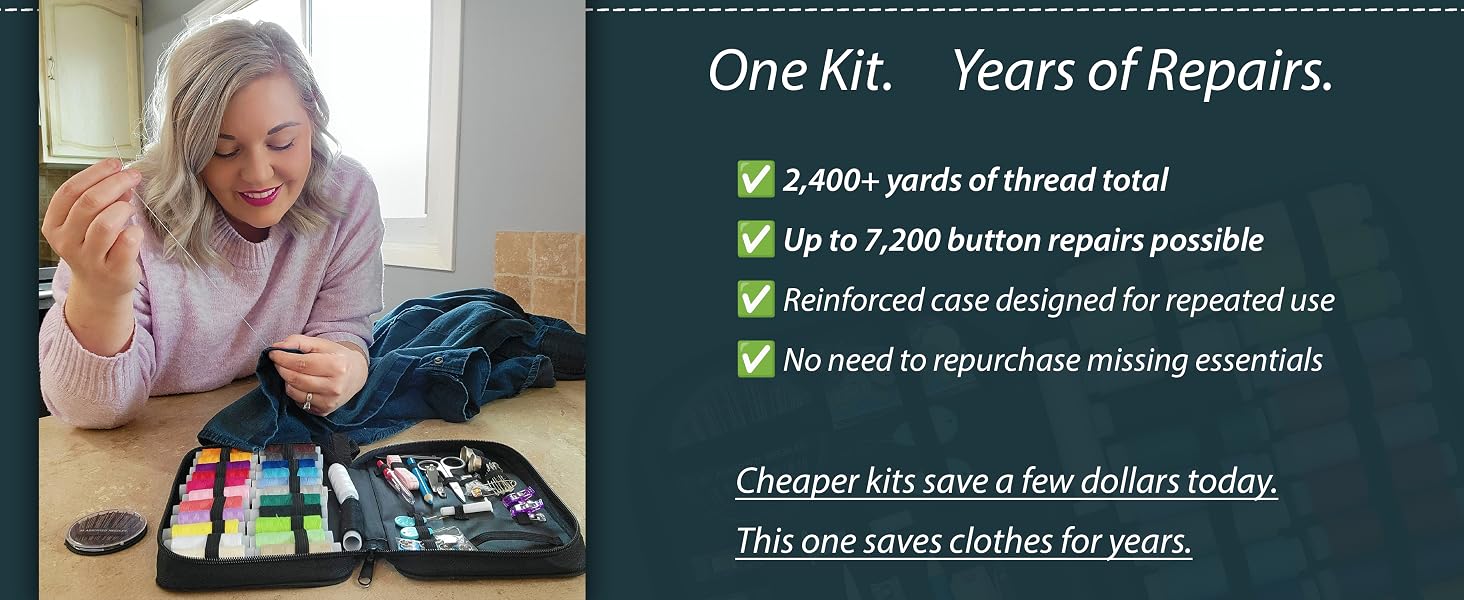 one kit years of clothing repairs, clothing repairs, long lasting kit de costura