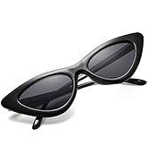 Retro Cat Eye Sunglasses for Women Vintage Narrow Cat Eye Sunglasses Fashion Vintage Eyewear for ...
