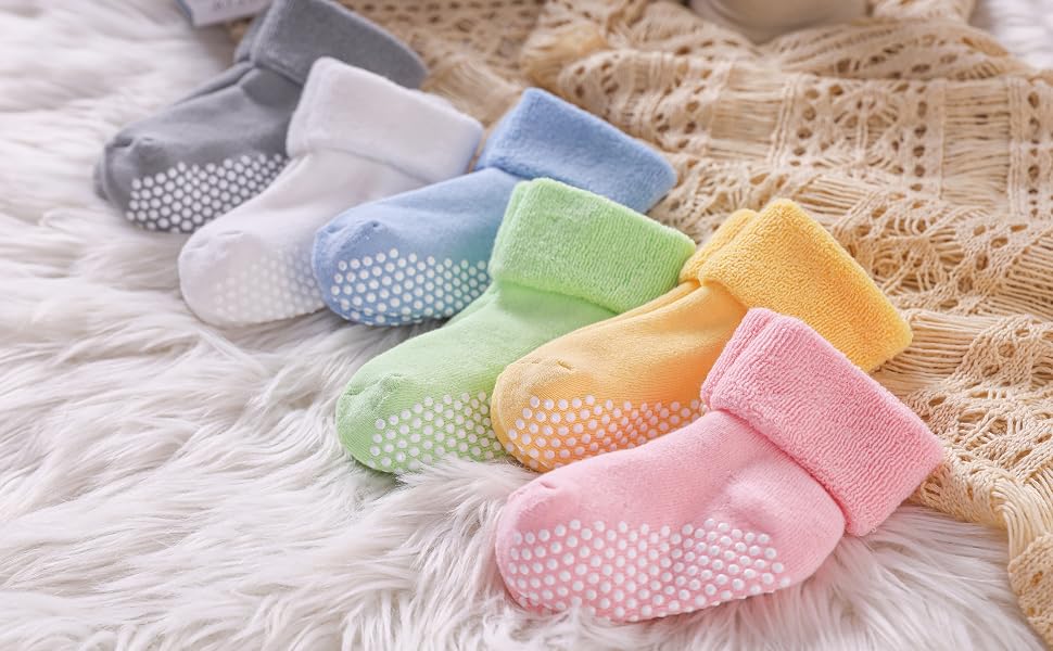 Baby Boys Grips Socks Kids Toddlers Infants Non Slip/Anti Skid Crew Cotton Socks