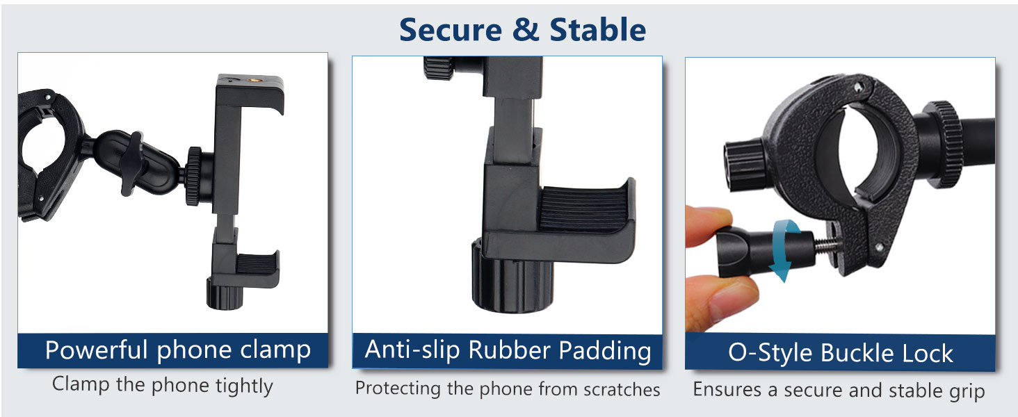 Mic Stand Phone Holder, Phone Holder Mount for Microphone Stand