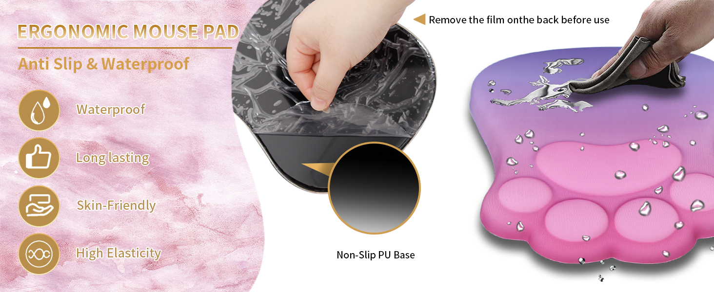 pink ergonomic mouse pad