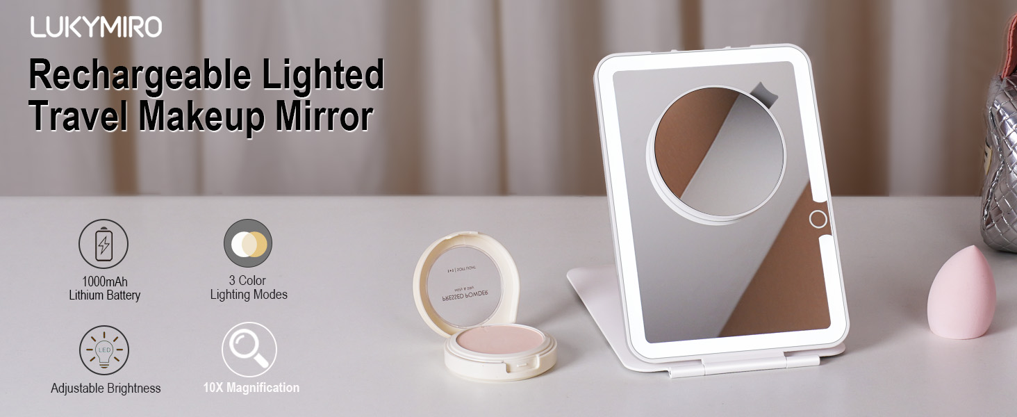 lighted travel makeup mirror