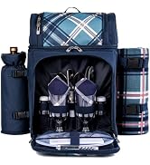 ALLCAMP Picnic Basket Backpack Cooler for 2 Person with 2 Insulated Cooler Compartment,Detachable...