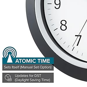 Lacrosse, la crosse technology, WT-3129, atomic, analog wall clock, self set, daylight savings