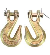 FGJQEFG 3/8 Inch 2Pcs Clevis Grab Hooks Grade 70 Chain Hook 7500 Lbs Working Load Limit for Trail...