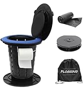 Upgraded Retractable Portable Toilet with Cushion, Adjustable Height Camping Toilets with Lid for...