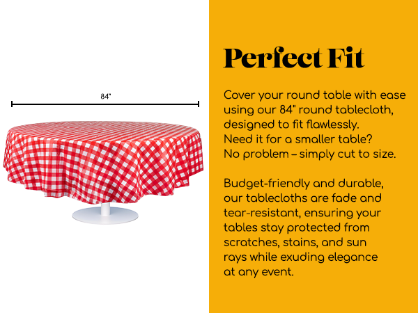 Grandipity Plastic Table Cloth GINGHAM RED