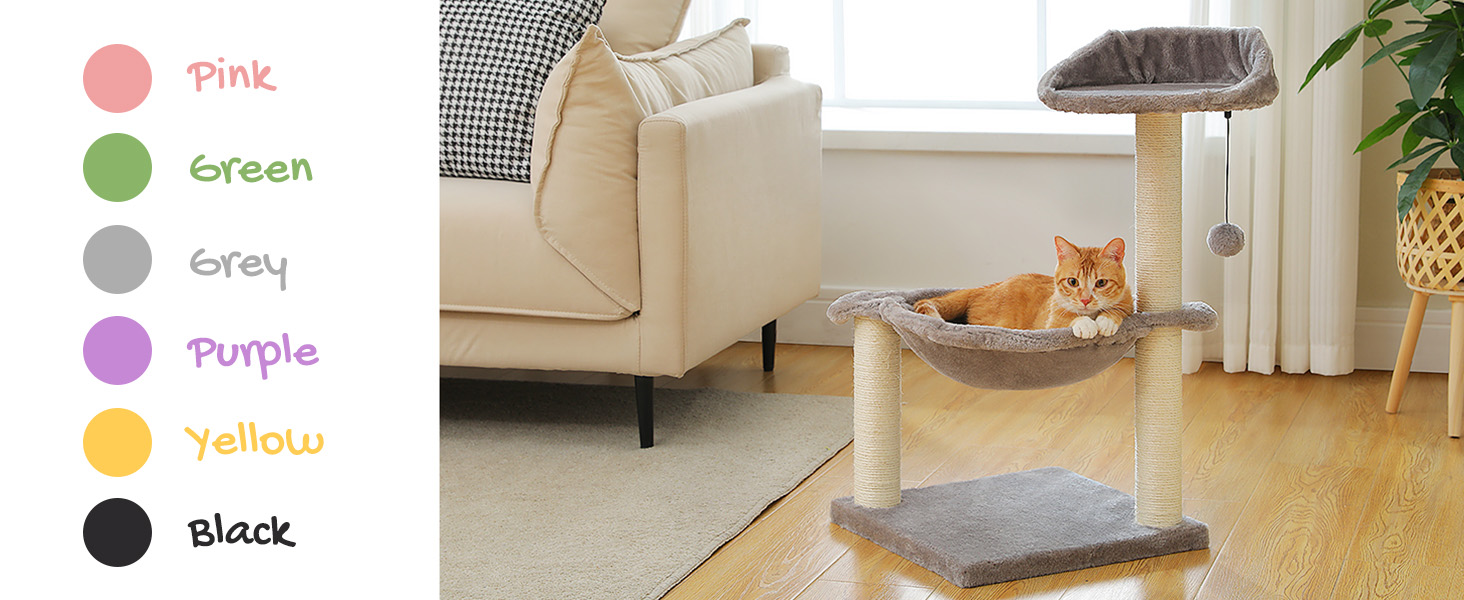 MUTTROS Gothic Cat Tree, spider web top perch, cozy hammock, ideal for curious kittens to nap