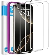 YMHML 3 Pack for iPhone 16 Pro Max Screen Protector Tempered Glass, Military Grade HD Clear Film ...