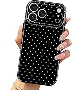 Solanaluna Compatible with iPhone 17 Pro Max,Cute Girly Polka Dot Full Camera Protection IMD Anti...