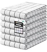 Homaxy Premium Kitchen Towels(16”x 28”, 6 Pack), Large Ring Spun Cotton Dish Towels, Super Absorb...