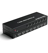 7 Port HDMI Switch 4k@60hz, HDMI Switcher 7 in 1 Out HDCP 2.0 HDMI2.0 Hub Supports 3D Compatible ...