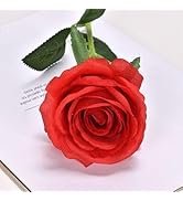 Tiosen Artificial Silk Rose Stem, 16.8 inches, Single Long Stem Flower for Home Decor, Table Cent...