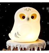 YR YRHH-PET White Owl Night Light for Kids, Cute Squishy Lamp College Gifts | White Elephant Gift...