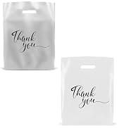Rainbows & Lilies 100 Thank You Merchandise Bags - 2-Set Bundle – 12” x 15” Plastic Bags with Han...