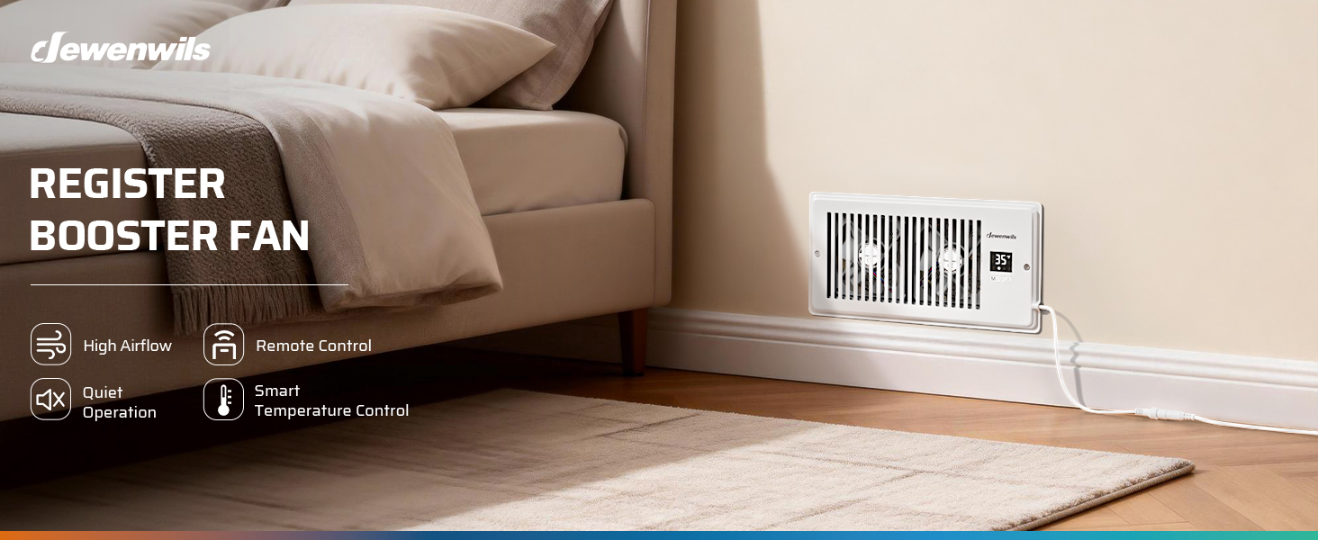 Quiet Register Booster Fan