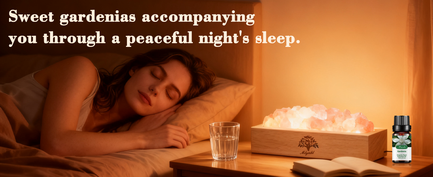 Gardenia Essential Oil, Himalayan Salt Lamp,Peaceful Sleep,Aromatherapy for Sleep,Bedtime Relaxation