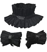 GRACEART Elizabethan Maid Collar Cuffs Set Retro Ruffle Stand-up Fake Collar Choker Wrist Cosplay...