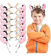Plush Farm Animal Headband Set: 6 Milk Cow Ear Hairbands, Cosplay Costume Accessories, Party Head...