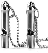 TISUR Titanium Emergency Keychain Necklace Whistle,EDC Safety Whistles for Women and Kids,Loud up...