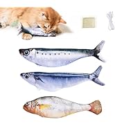 Petgravity Bite-Sized Realistic Flopping Fish Cat Toys, 3 Pack, Interactive Cat Toys for All Bree...