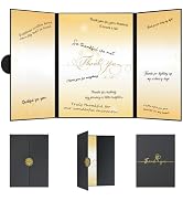 Thank You Card Guest Book, Black Gold Signature Alternative, Thank You Sign Card for Graduation R...