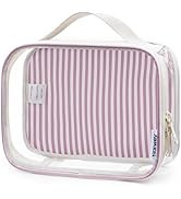 Narwey TSA Approved Clear Toiletry Bag for Travel, Waterproof PVC Clear Makeup Bags, Portable Com...