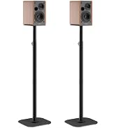 Haturi Universal Speaker Stands Pair, Height Adjustable 35"-49" Floor Speaker Stands for Bookshel...