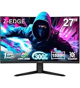 Z-Edge 27 inch Curved Gaming Monitor, FHD 1080P 300Hz 280Hz 240Hz Curved Monitor 1500R Computer M...
