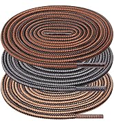 UpUGo 3 Pair Boot Shoe Laces, Round Shoelaces for Athletic Running Hiking Sneakers Shoes Boot
