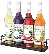 Alyoen Coffee Syrup Rack Organizer, Syrup Holder Stand for Coffee Bar, 4 Bottles Small Coffee Bar...