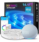 TJOY Smart Led Strip Lights for Bedroom16.4ft, Compatible with Alexa, RGB Color Changing Music Sy...