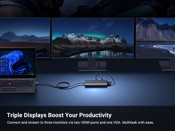 triple display docking station