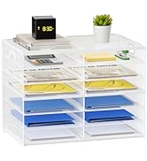 Lavatino 12 Compartments Paper Organizer for Desk, Mesh Literature Organizer, Mail File Sorter Tr...