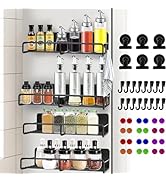 Magnetic Spice Eack for Refrigerator 4 Pack Multifunctional Fridge Magnet Organizer Rustproof Spi...
