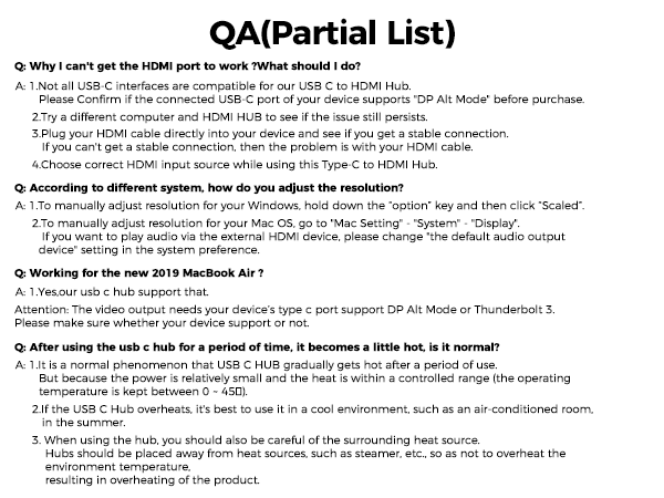 QA laptop accessories dongle adapter usb c