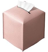 REGELETO Square Tissue Box Cover, Pu Leather Tissue Box Holder with Bottom Belt Modern Stylish Ti...