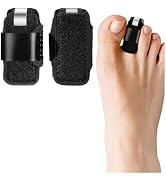 Zhuluck 2 Pcs Black Toe Splint for Broken Toe Straightener Toe Brace Women Men Hammer Toe to Alig...