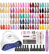 YALSYNY Gel Nail Polish Kit,With UV LED Nail Dryer,Electric nail drill kit,Nail Tools DIY Home