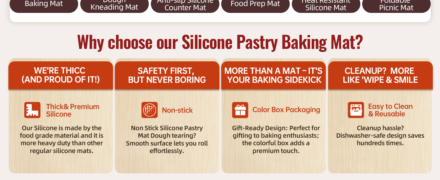 Silicone pastry baking mat