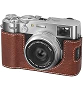 VOVMOEYA X100VI Camera Case,PU Leather Camera Half Case Compatible with Fujifilm X100VI Digital C...