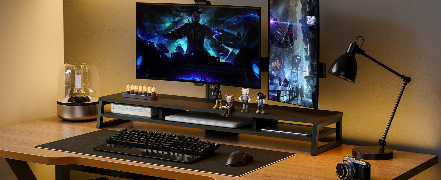 dual monitor stand for gaming room