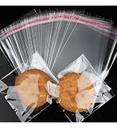 200Pcs Cookie Bags, Self Sealing Cellophane Bags 4x6 Inches, Resealable Treat Bags for Cookies, a...