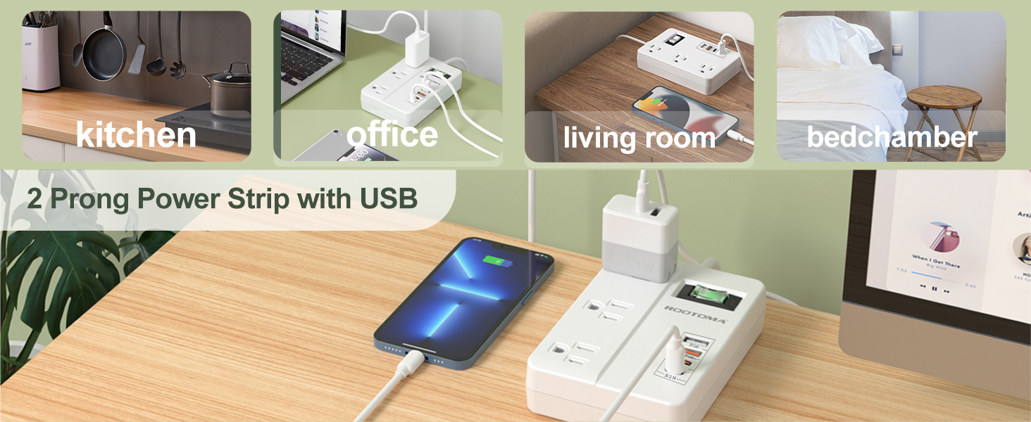 2 prong power strip